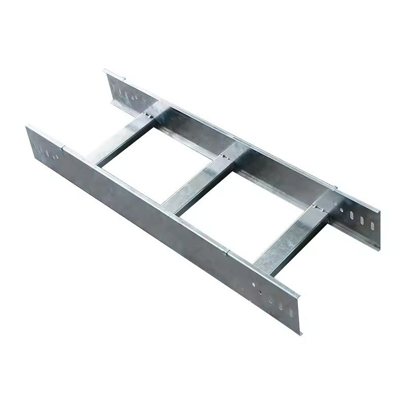 Scala in acciaio galvanizzato tipo vassoio per cavi argento installazione montata a parete resistente alla corrosione