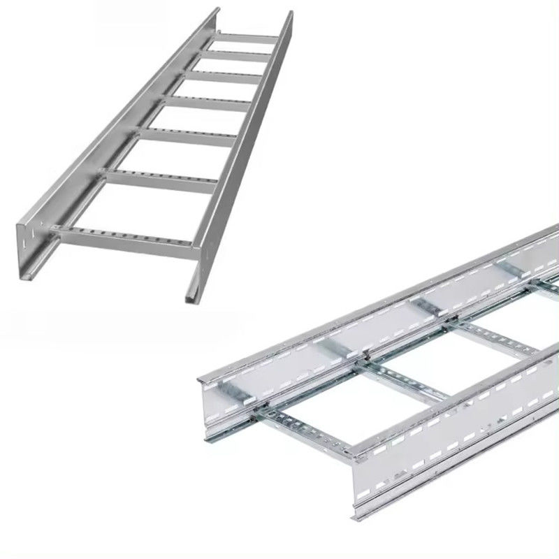 Scala in acciaio galvanizzato tipo vassoio per cavi argento installazione montata a parete resistente alla corrosione