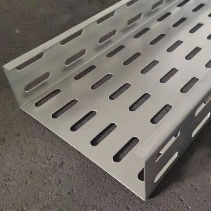 Montaggio a parete di carico pesante, vassoio per cavi industriali in argento con facile processo di installazione