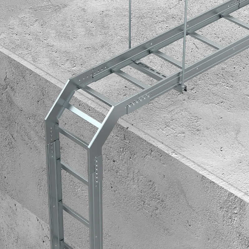 Scala di cavo in acciaio resistente al fuoco, vassoio montato a parete, installazione, curve e tees impermeabili.